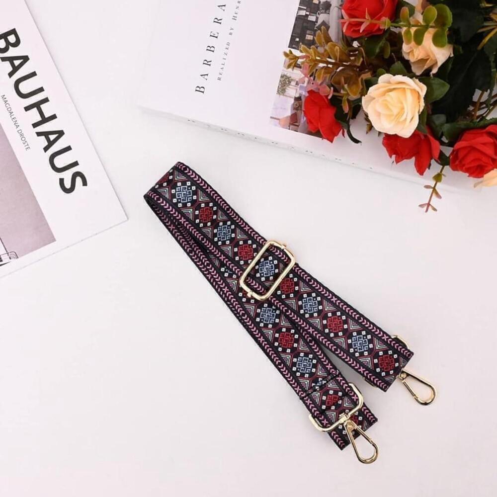 Geometric Pattern Adjustable Purse Strap - Picture 2 of 6